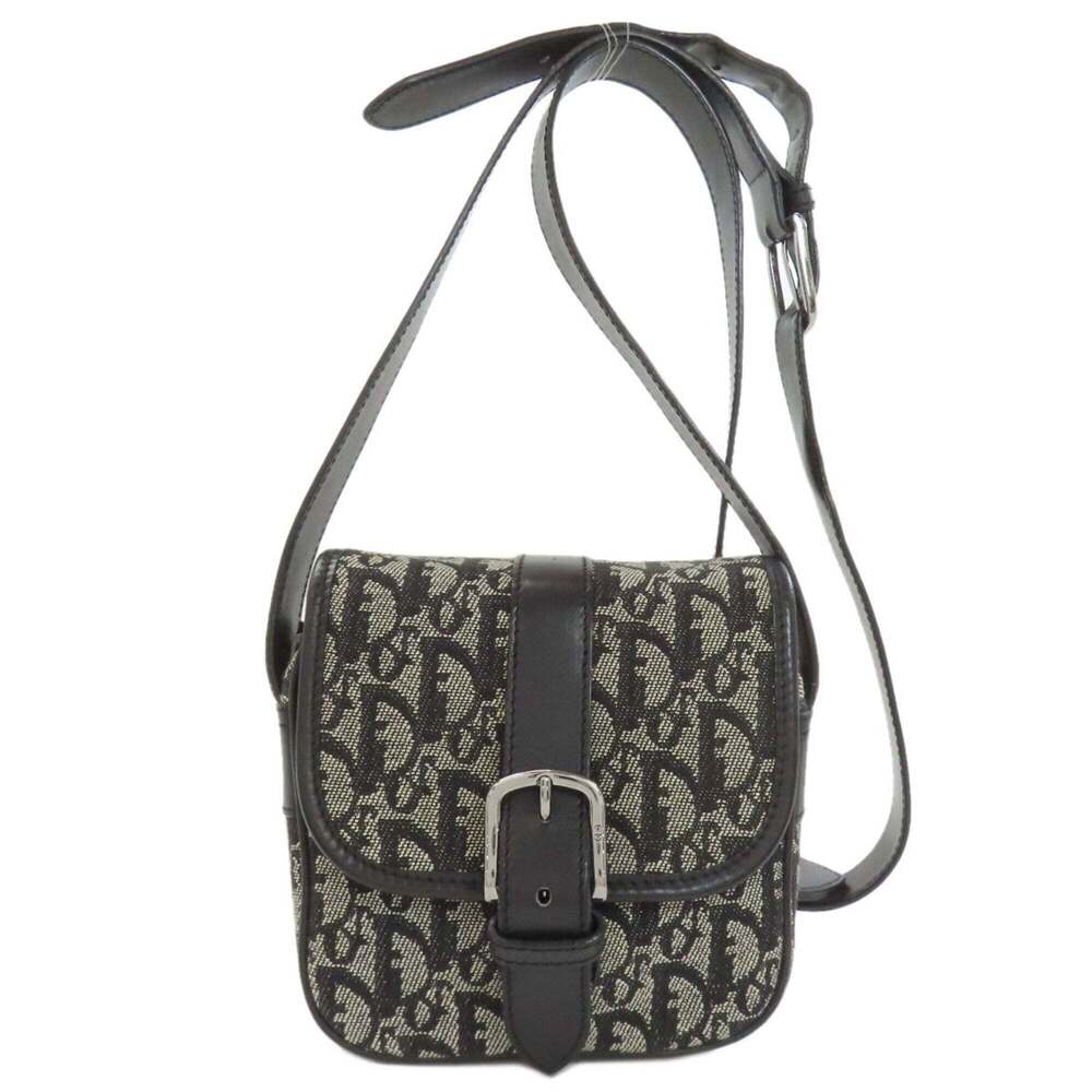 CHRISTIAN DIOR Black Canvas Trotter Shoulder Bag - Picture 1 of 16
